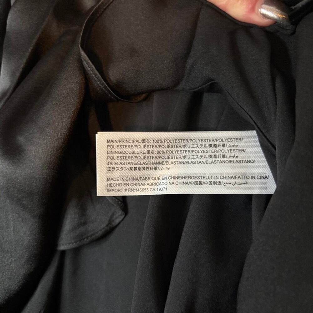 Keepsake Black Linen Balloon Sleeve Wrap Mini Dress M Cocktail Party NWT - Picture 6 of 6